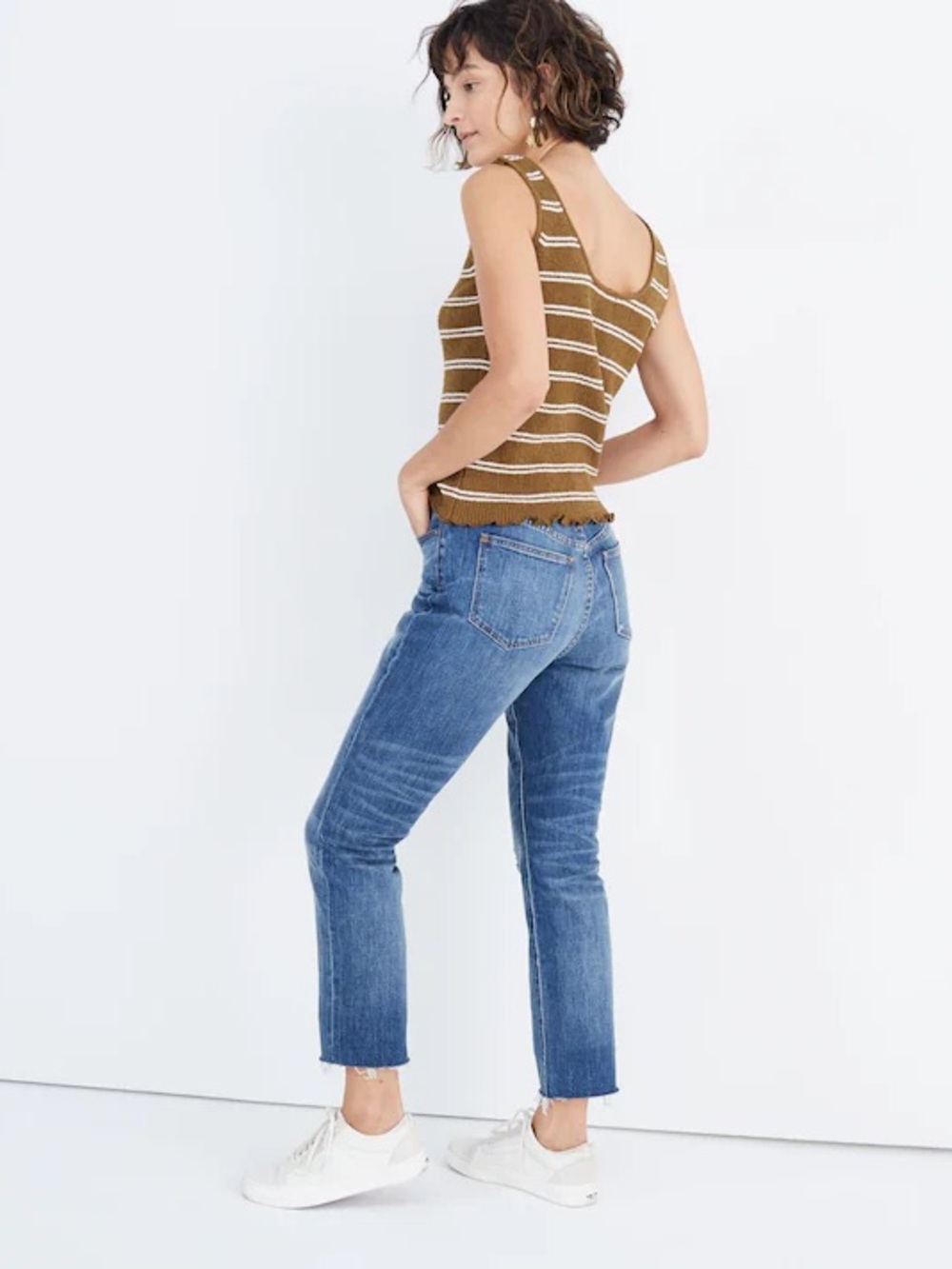 Madewell Slim Boyjean Jeans Size 27 Medium Wash Frayed Hem